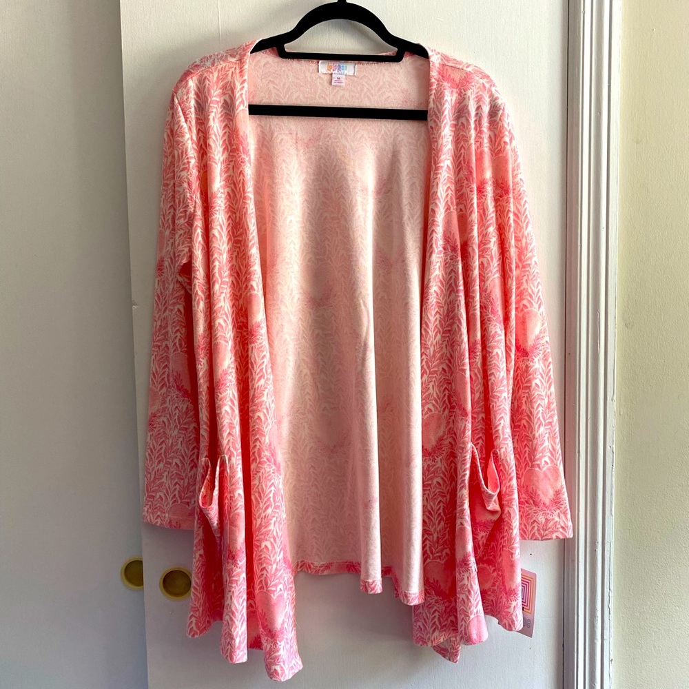 NWT LuLaRoe Caroline, Pink & White